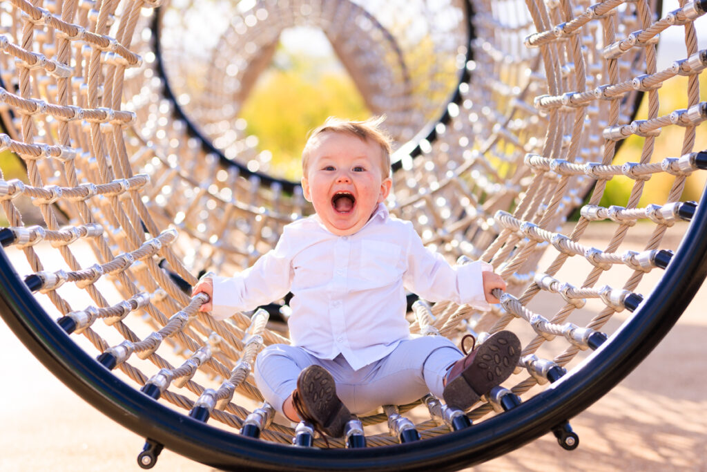 At the playgorund in Gosfrod watrfront family portrait photography