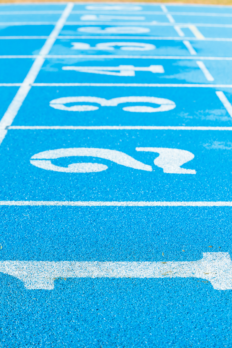 running lanes at a athletics ground